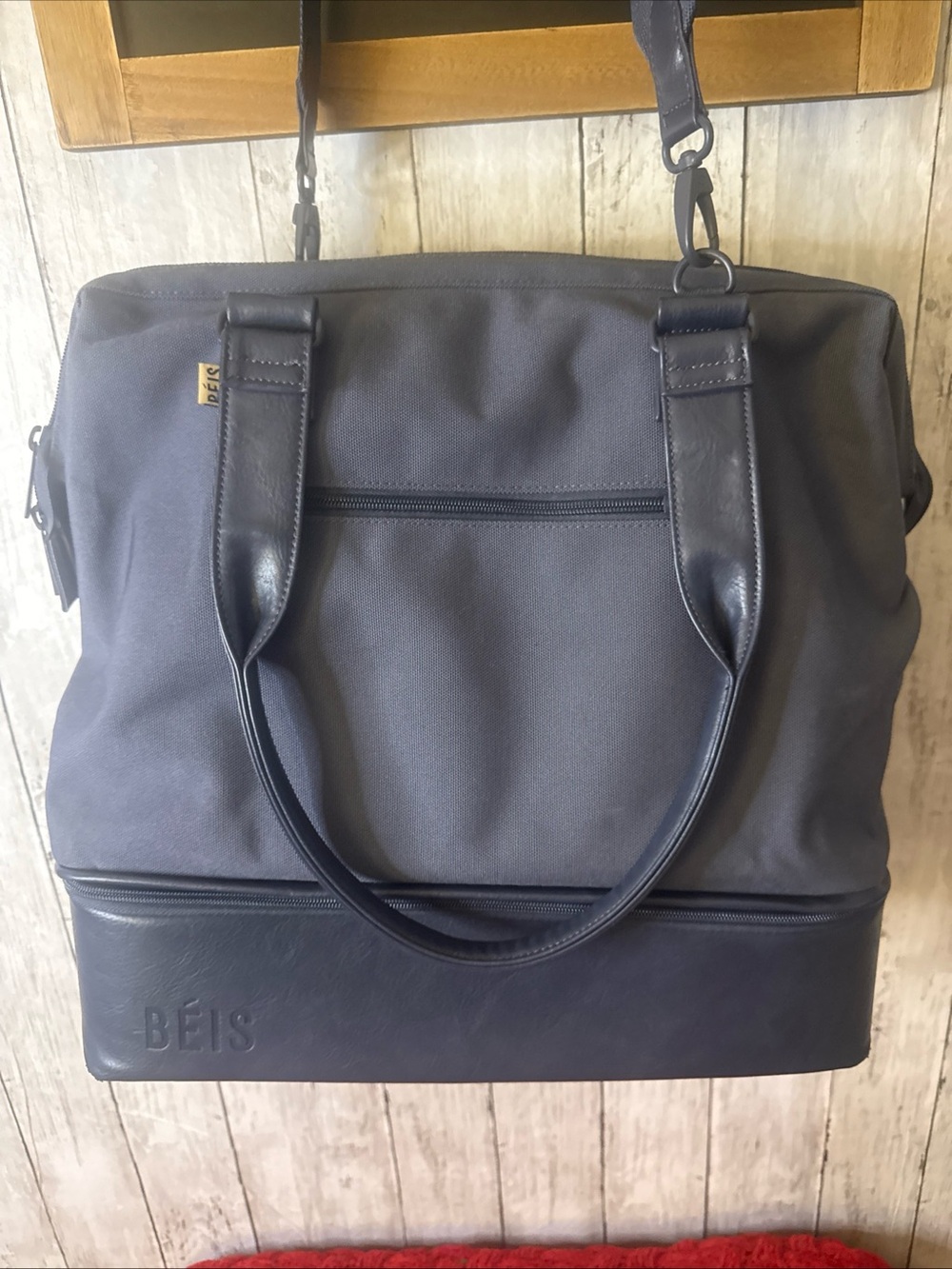 BÉIS The Weekender Bag Blue Travel Carry On Overnight Duffel W/ Shoulder Strap - Picture 3 of 11